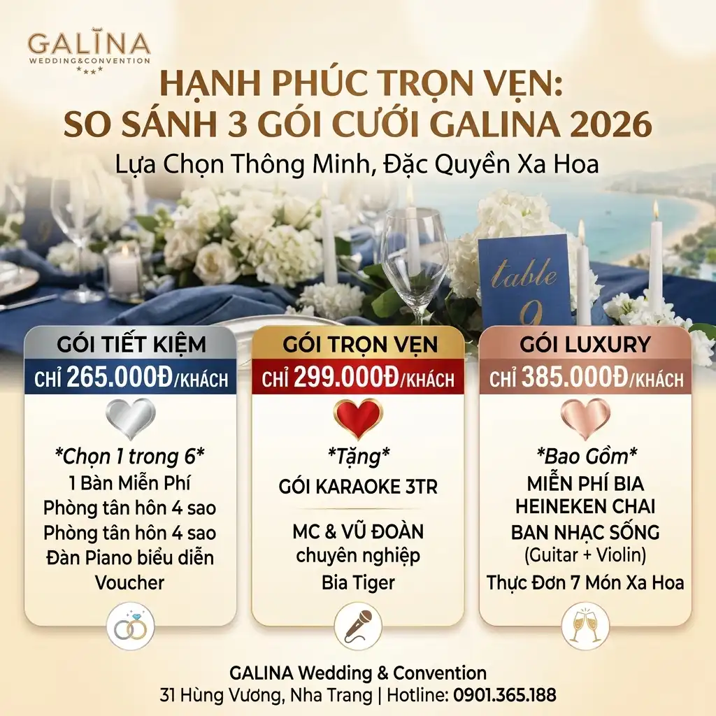 TỔ CHỨC LỄ CƯỚI TRONG MƠ TẠI NHA TRANG CÙNG CÁC GÓI ƯU ĐÃI ĐỘC QUYỀN 2026